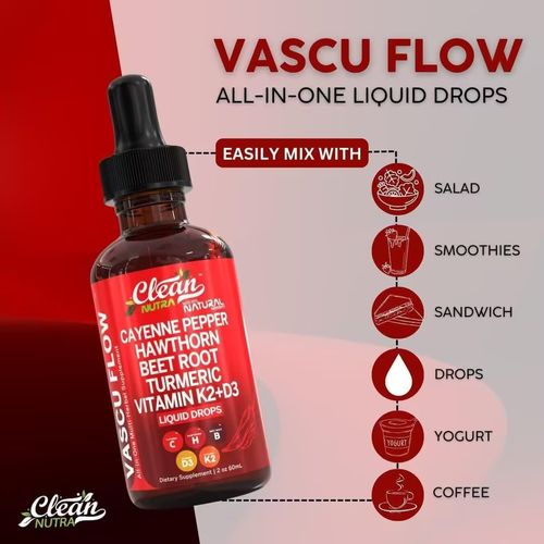 Chili pepper, hawthorn, vitamin D3K2, organic sugar beet, cinnamon, turmeric, ginseng and other health supplement liquid drops