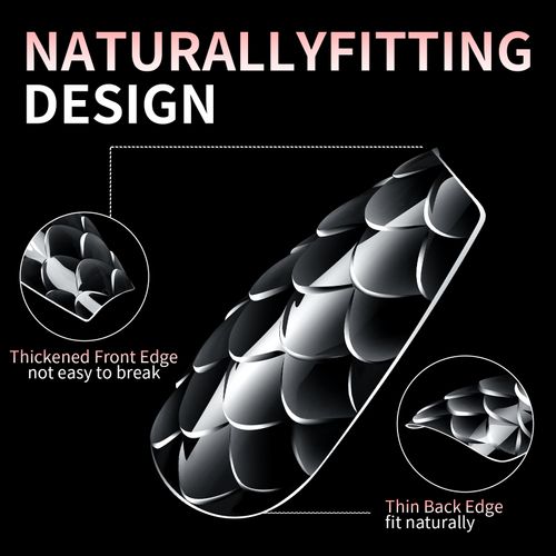European and American nail art 3D fish scale almond nail ballet nail wearing nail long shaping nail plate