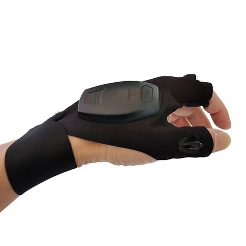 LED flashlight, illuminated fishing gear, fishing gloves, emergency repair, night fishing lighting, finger lights, night fishing lighting