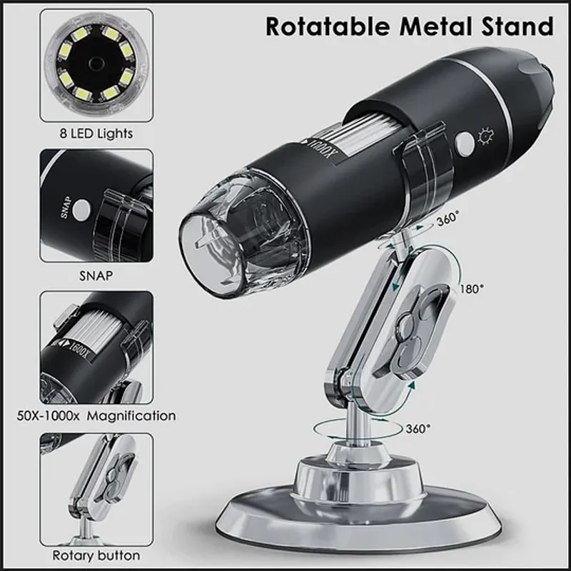 Digital HD Microscope 50x-1600x Magnification (PC & Phone Connectable)