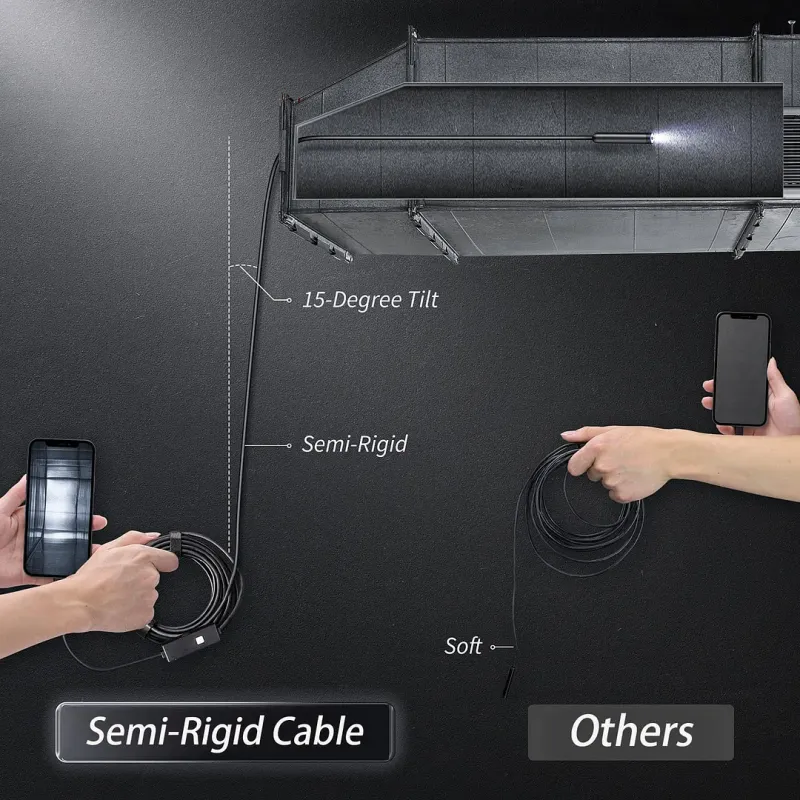 Plug-and-Play Endoscope Camera – Compatible with Android & iPhone & ipad for Direct Connection