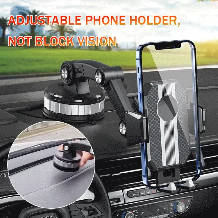 Mobile phone holder with suction cup for car