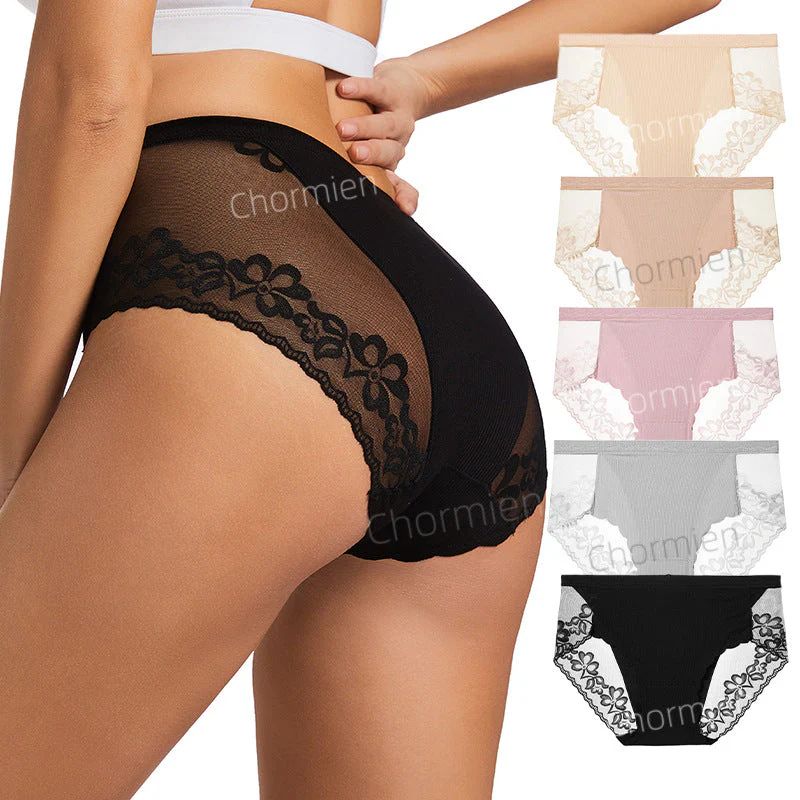 Lace High Waist Waterproof Briefs 8 Pack