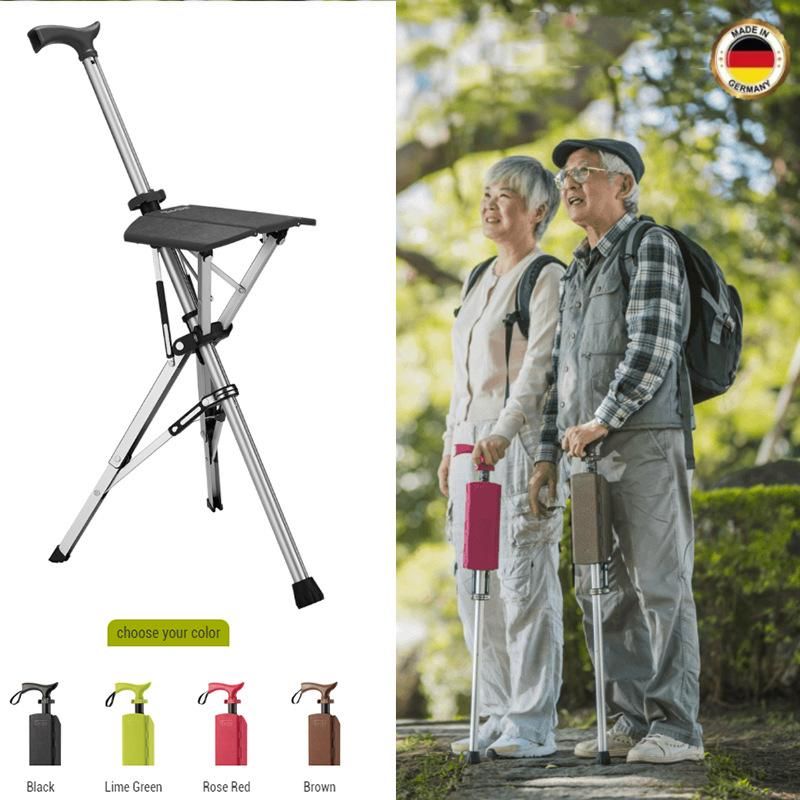 German hand-made portable cane folding chair