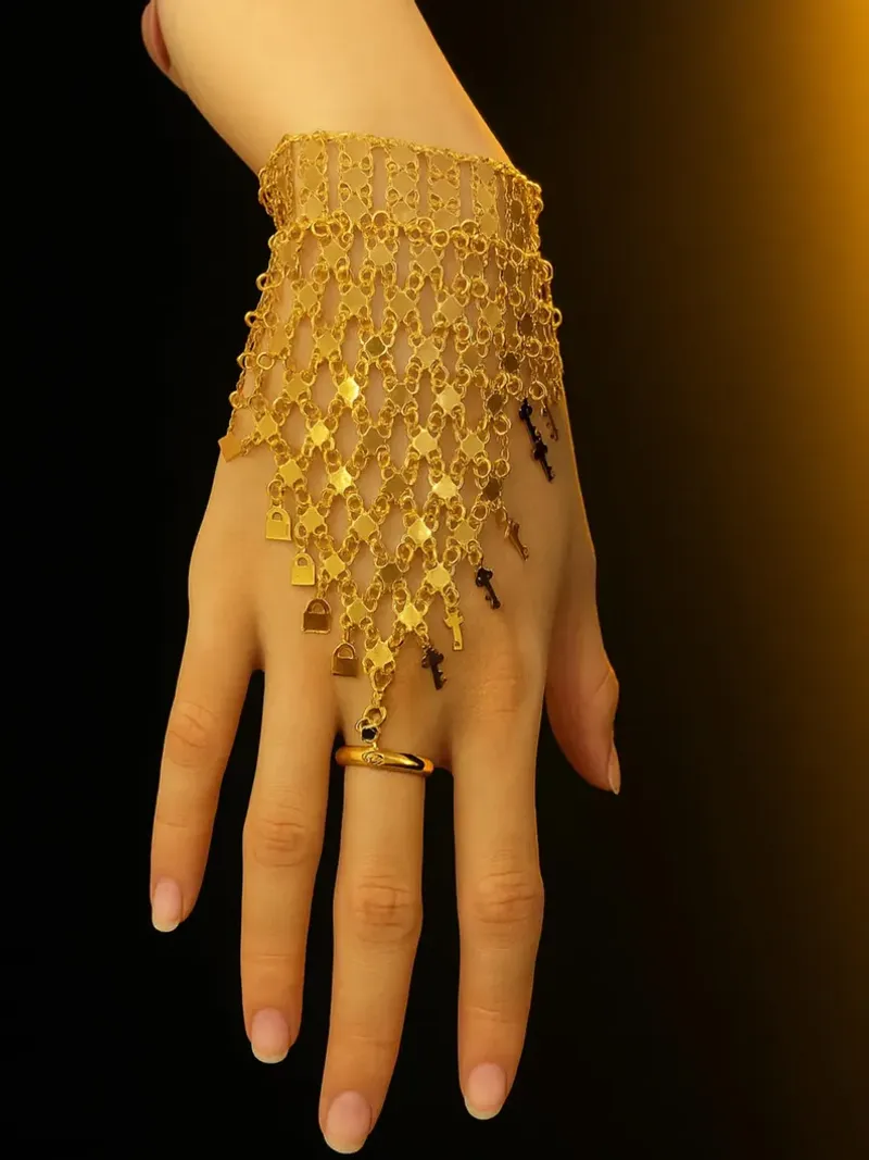 22K gold-plated snake bracelet