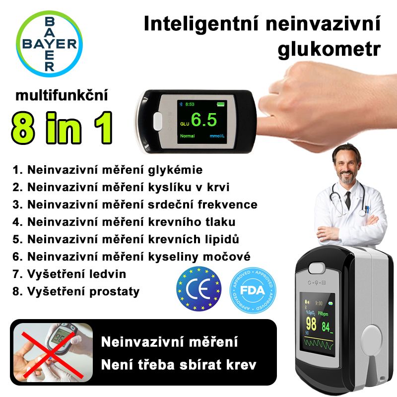 Non-invasive blood glucose meter measures 99% in 5 seconds