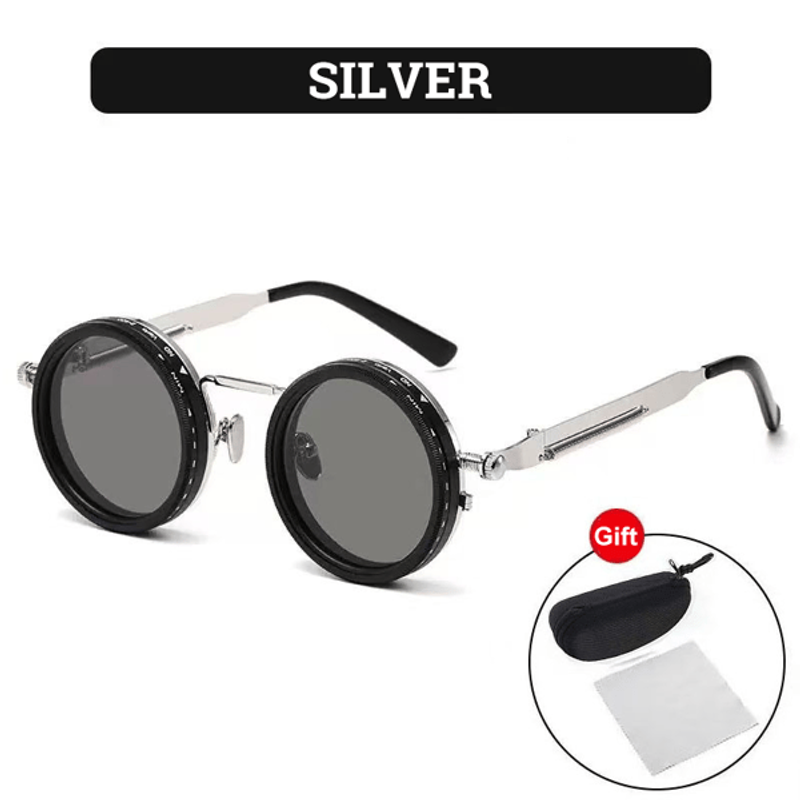 Adjustable Tint Rounded Polarized Lenses Retro Sunglasses