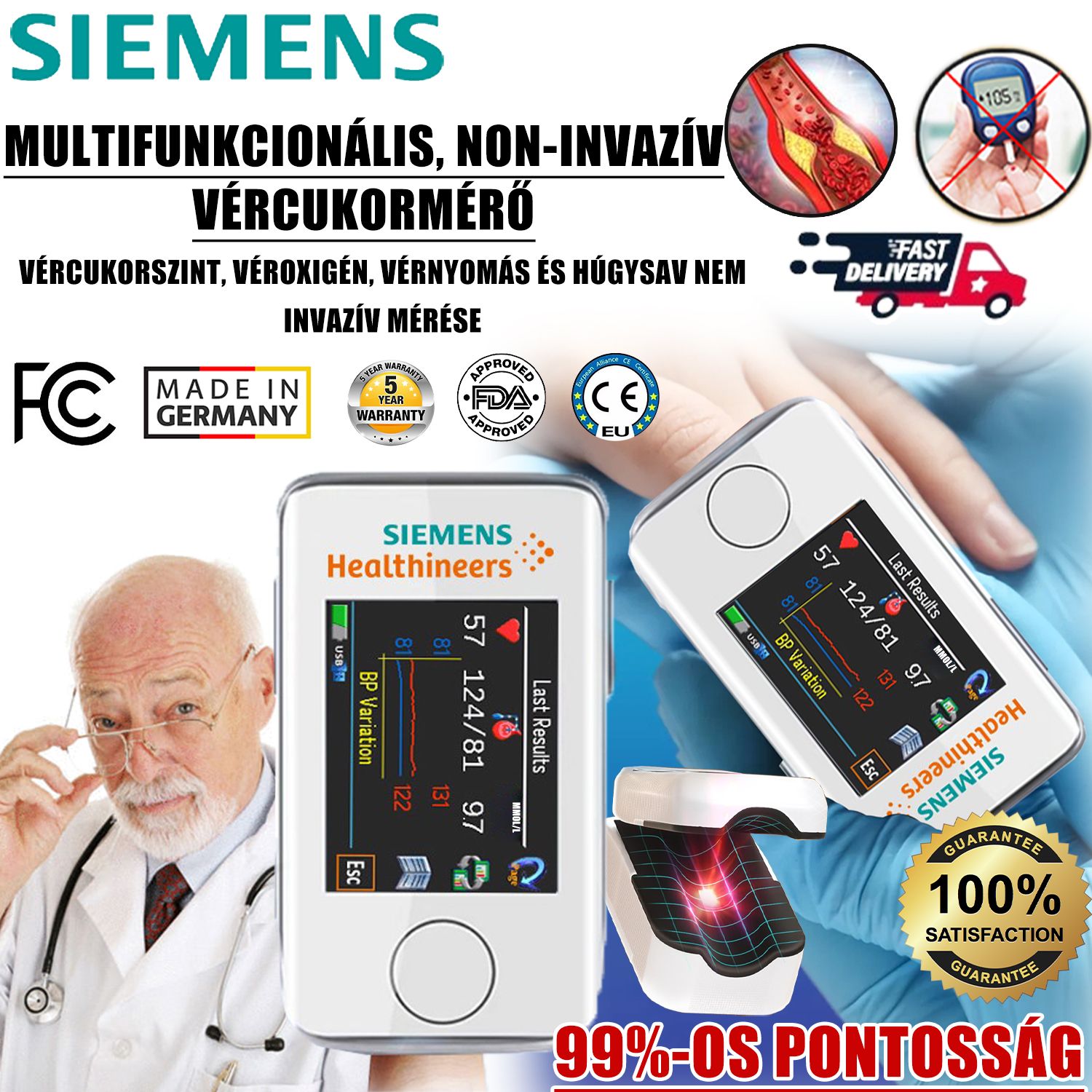 Most popular product in 2024: Siemens portable, painless and non-invasive blood glucose meter