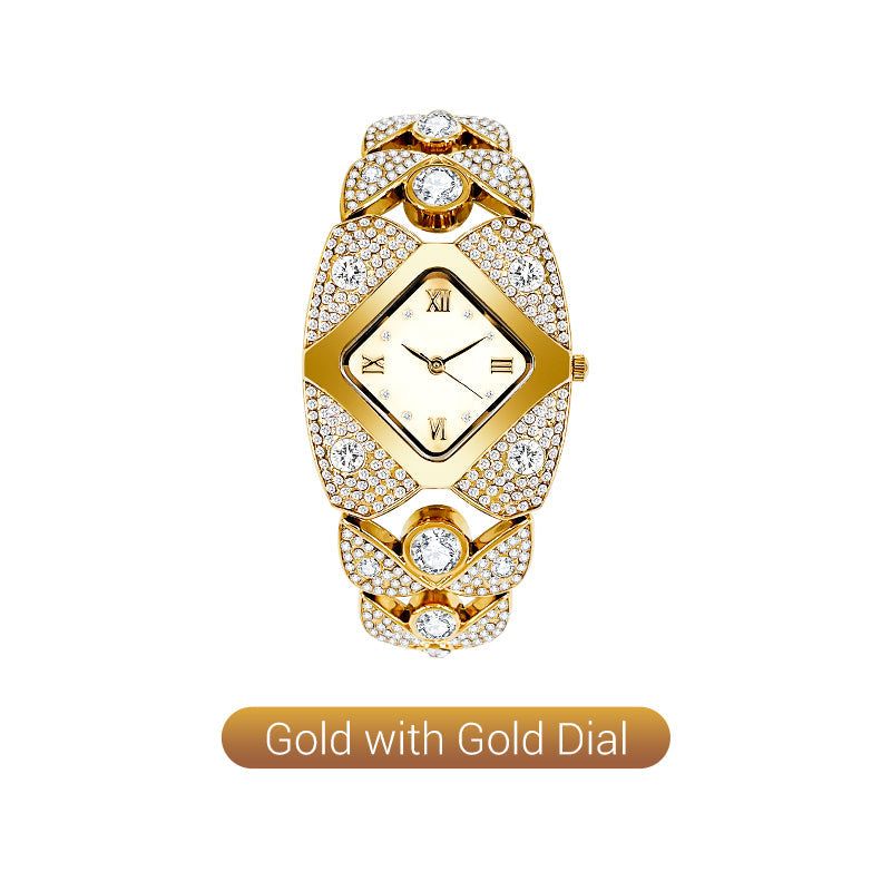 Women's Retro Quartz Watch with Sparkling Rhinestones