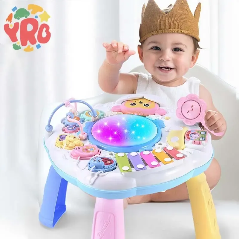 Baby Activity Table Music Box Educational Toys Games For Babies Baby Toys With Music And Lights Interactive Synthesizer Learning