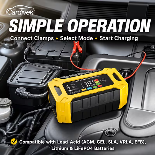 Cardivek 12V 6A Car Battery Charger