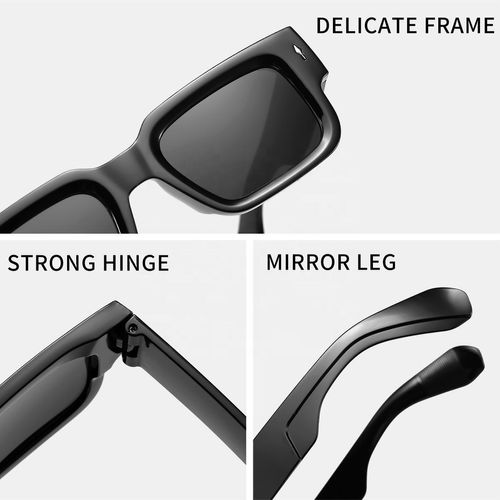 Square UV Protection Sunglasses, European & American Ins Trendy Runway Street Style Arrow Rivet Shades