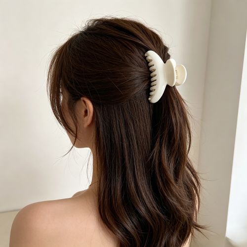 High-end Glossy Half-round Hair Claw Clip, Large Back Head Shark Clip for Thick Hair Women Hair Accessories
