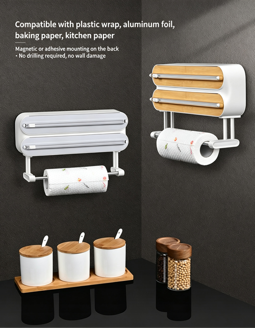 No Drill Plastic Wrap Dispenser & Cutter