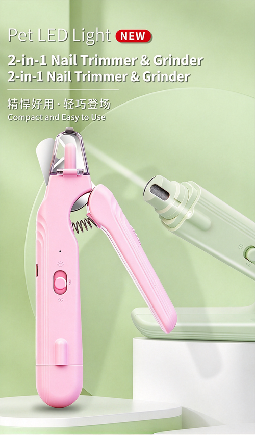 LED Pet Nail Clipper with Nail Grinder | Safe Pet Nail Trimmer for Dogs and Cats