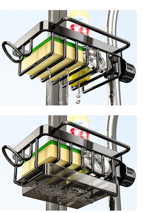 kitchen faucet storage rack