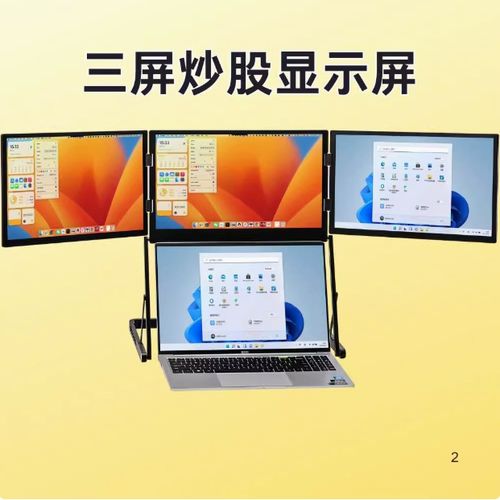 Portable 3-fold laptop screen