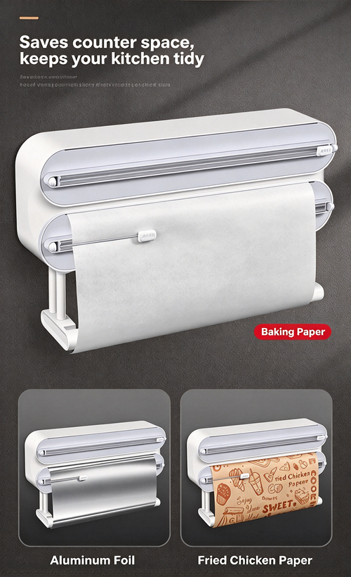 No Drill Plastic Wrap Dispenser & Cutter