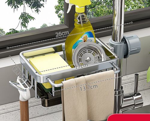kitchen faucet storage rack