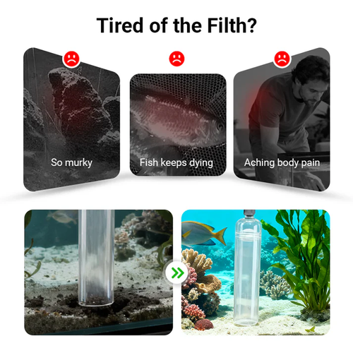 ✨ Aquarium Vacuum Cleaner with Siphon - Gravel Filter & Flow Control for Effortless Water Change & Tank Maintenance 💦🌿