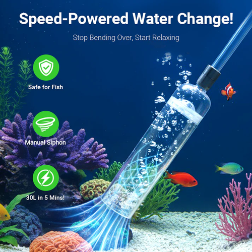 ✨ Aquarium Vacuum Cleaner with Siphon - Gravel Filter & Flow Control for Effortless Water Change & Tank Maintenance 💦🌿