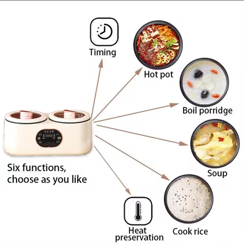 1.8L+1.8L Intelligent Double-bladder Electric Rice Cooker electric hot pot reservation heat preservation non-stick pot