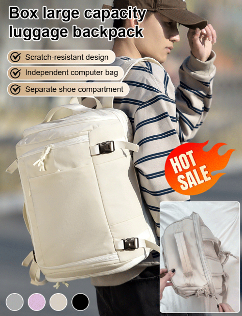 Box-style large-capacity luggage backpack