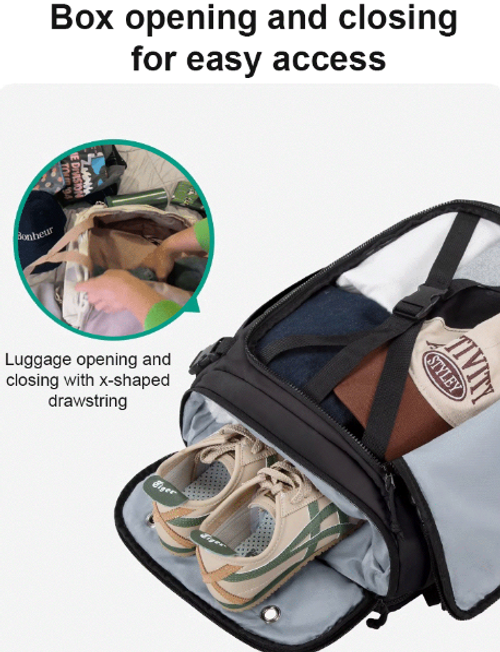 Box-style large-capacity luggage backpack