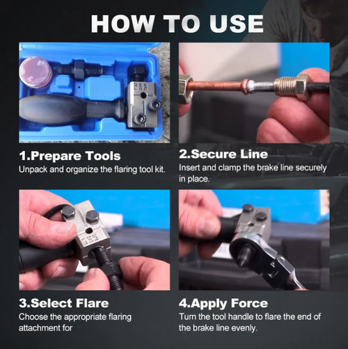 🔧 Professional Brake Line Flaring Tool Kit - Universal Fit for Cars, Trucks & Motorcycles