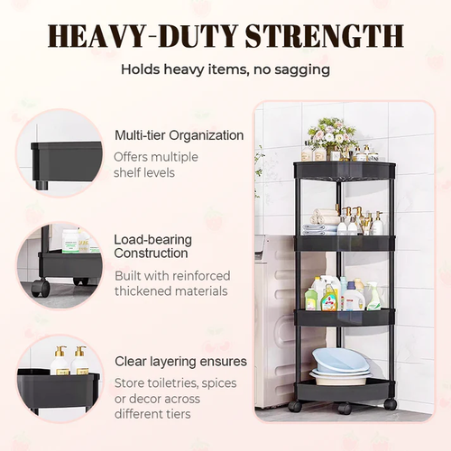Corner Storage Rack with Wheels