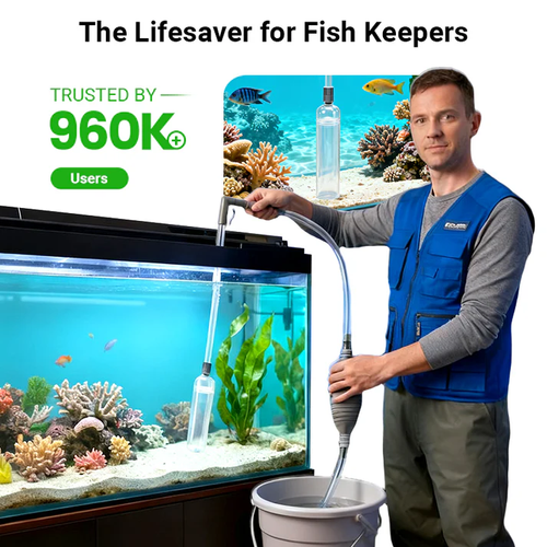 ✨ Aquarium Vacuum Cleaner with Siphon - Gravel Filter & Flow Control for Effortless Water Change & Tank Maintenance 💦🌿