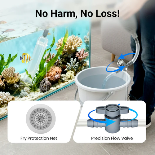 ✨ Aquarium Vacuum Cleaner with Siphon - Gravel Filter & Flow Control for Effortless Water Change & Tank Maintenance 💦🌿