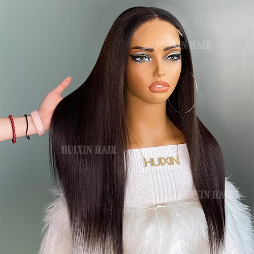 long straight black wig