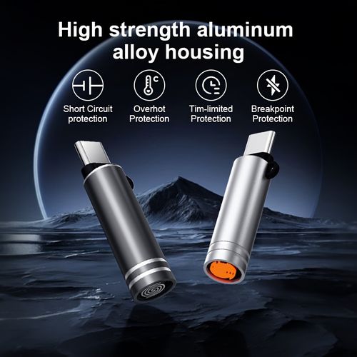 2pcs Black and Argent & USB Type-C Link, Ignition Start, Double USB Charger - Silvery and Black Metal Finish, Suitable for Home Car, 36V or Less, Compact Design Easy to Use, Fashionable Metal Design| Metal Surface, Without Battery