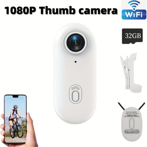 1080P Thumb Camera WiFi Body camera with 32GB Memory card Outdoor Action camera Vlog camera 1920*1080P Video, Ideal for Cycling, Hiking