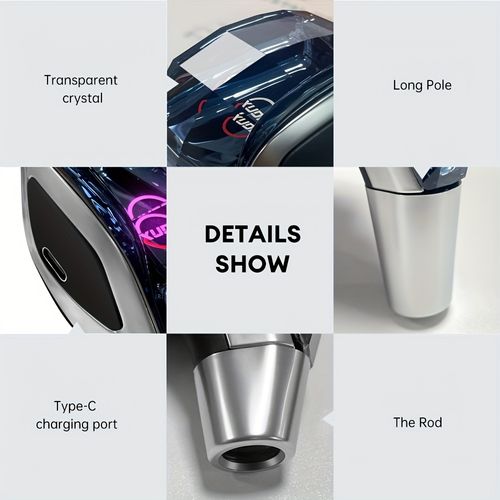 XUDA Crystal Gear Shift Knob, Crystal Seven Color LED Shift Handle, Plug and Play, Portable Side Interface, Comfortable Grip, Durable and Scratch Resistant, Suitable for Toyota