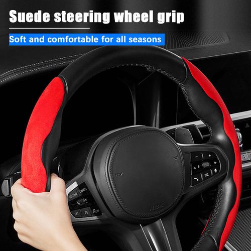 🔥Universal Colorful Suede Material Car Steering Wheel Cover Anti-skid Durable Steering Wheel Accessories🔥