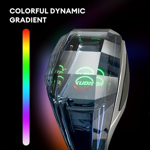 XUDA Crystal Gear Shift Knob, Crystal Seven Color LED Shift Handle, Plug and Play, Portable Side Interface, Comfortable Grip, Durable and Scratch Resistant, Suitable for Toyota