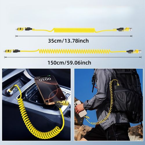 4pack 4in 1 Fast Charging Cable - Universal Retractable 65W USB-C Charger Cord Compatible for iPhone Laptops & Tablets