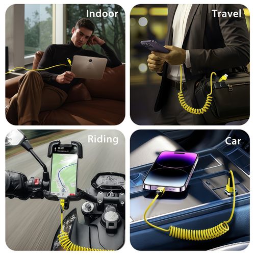4pack 4in 1 Fast Charging Cable - Universal Retractable 65W USB-C Charger Cord Compatible for iPhone Laptops & Tablets