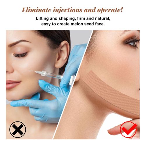 2pcs  2.5cm*5m and 5cm*5m &&Natural Material Waterproof Sweat Proof Anti Sagging Lifting Chin V-shaped Facial Tightening Patch