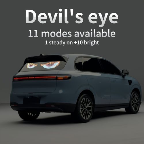 2pcs Set Dynamic Devil Eye Lamp Car Sticker, LED Display Screen Rear Glass Light, Funny Person-alized Creative Flexible Screen Lamp, USB Powered 5V, LED Lights, Battery-Free, with Decoration for Truck, Car, Off-road Vehicle