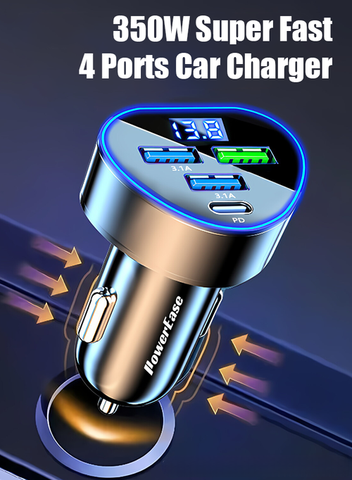 Car Charger with USB Type C Ports