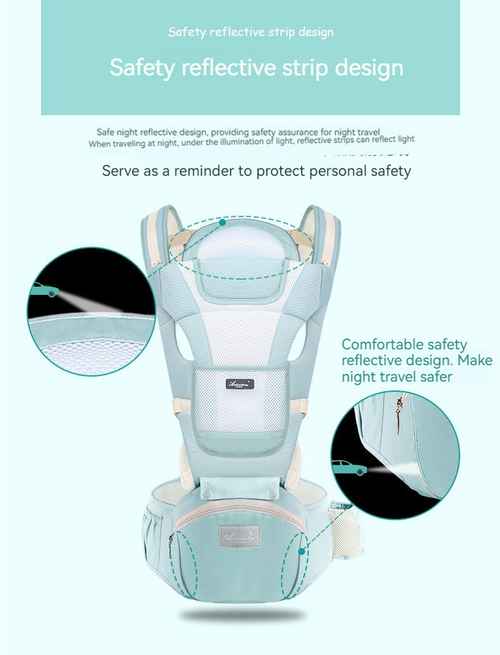 6-in-1 Multifunctional Adjustable Hiking Baby Carrier with Hip Seat — Suitable for Infants Aged 0 to 3 Years