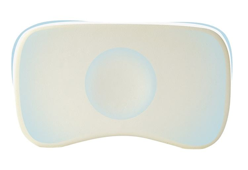 WJ-1014 Newborn Baby Memory Foam Head and Neck Support Pillow, Grade A Pure Cotton Fabric, Geometric Pattern, Korean Style