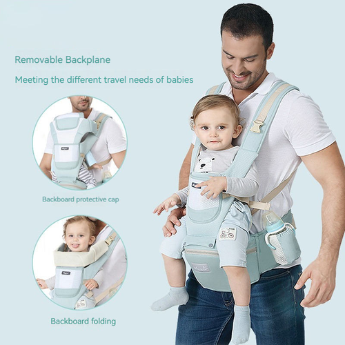 6-in-1 Multifunctional Adjustable Hiking Baby Carrier with Hip Seat — Suitable for Infants Aged 0 to 3 Years