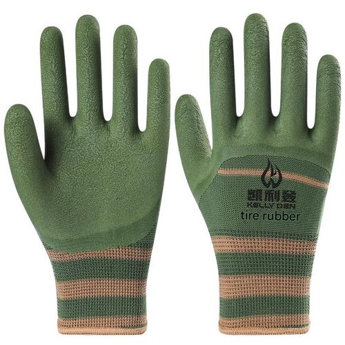 Rubber Tire King Foamed Gloves, Non-slip, Wear-resistant, Breathable, Latex Coated, Men's and Women's Steel Reinforcing Steel Construction Site Work Gloves