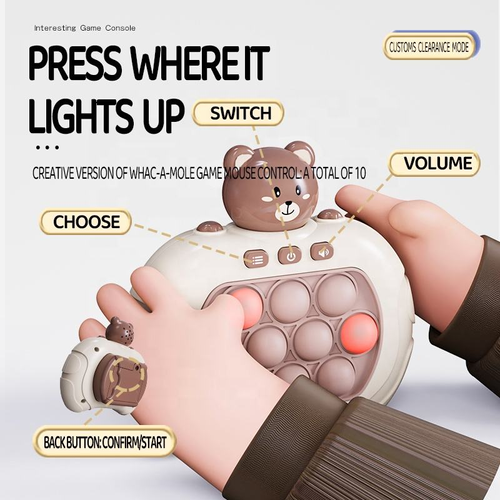 Cross-border push-button game console, children's puzzle game, whack-a-mole, stress-relieving, focused, educational toy wholesale.