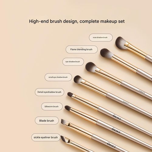 Eyeshadow brush set, makeup brushes, blade brush, under-eye concealer brush, eyeliner brush, small detail brushes, makeup set