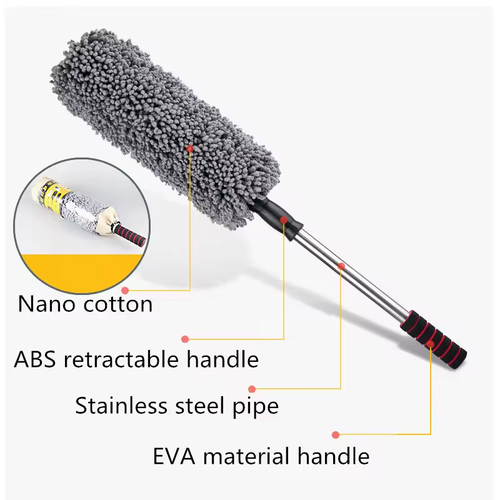 Car cleaning mop, retractable duster, soft-bristled car brush, duster, snow sweeper, car cleaning supplies
